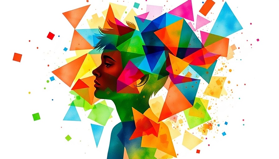 Colorful abstract silhouette for Mental Health Awareness 2025.