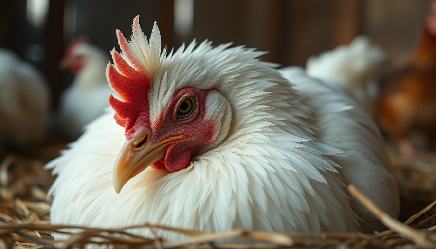 Sickly white chicken depicting bird flu distress in India coop.