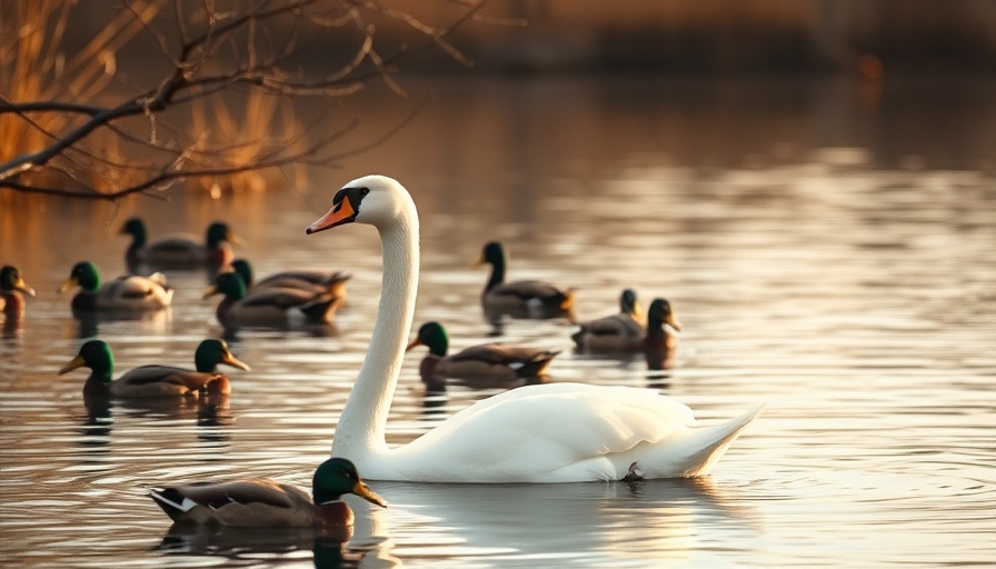 Bird flu County Down news: Swan and ducks on a lake.