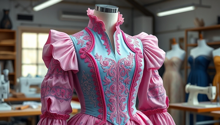 Intricate costume design on mannequin for Dangerous Liaisons