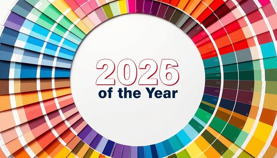 Colorful paint swatch display with 2026 Color of the Year text.