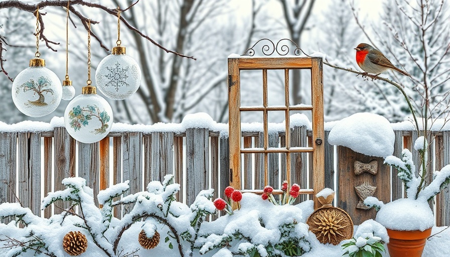 Creative winter gardening projects in snowy garden setting.