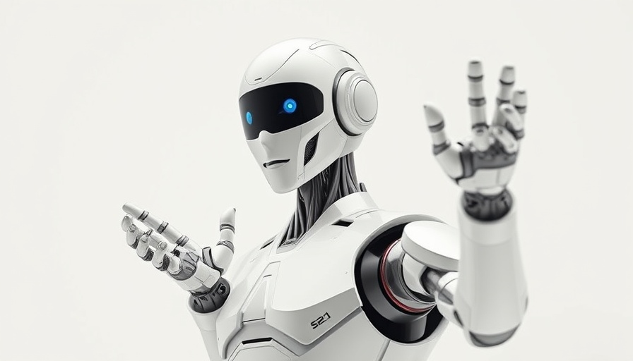 Sleek humanoid robot showcasing conversational AI customer service solutions.