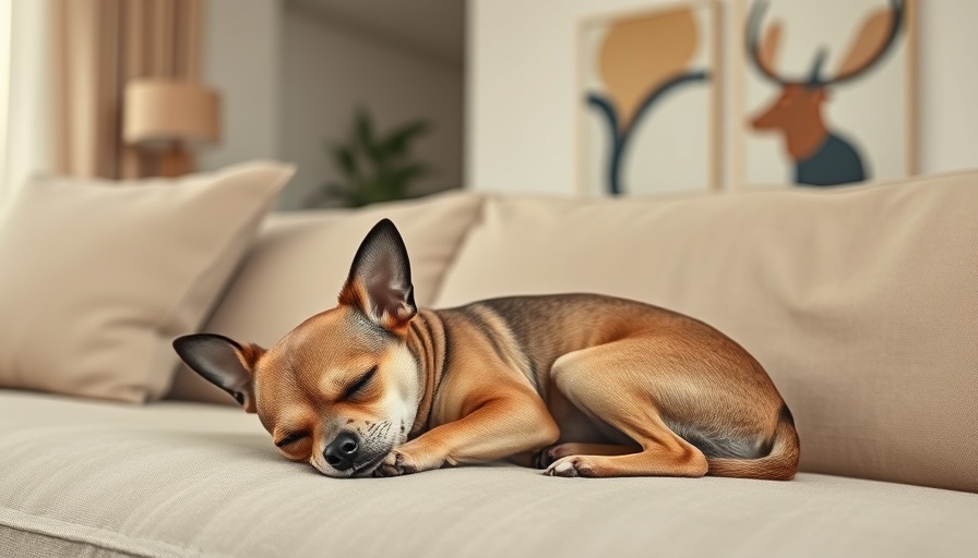 Sleeping Chihuahua on a beige sofa with '200 Boy Dog Names' text