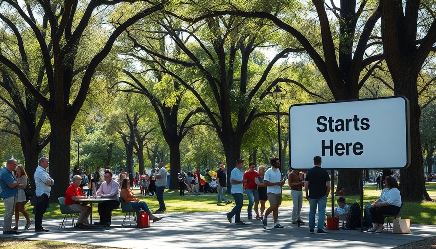 People gathering for free tickets to Shakespeare in the Park