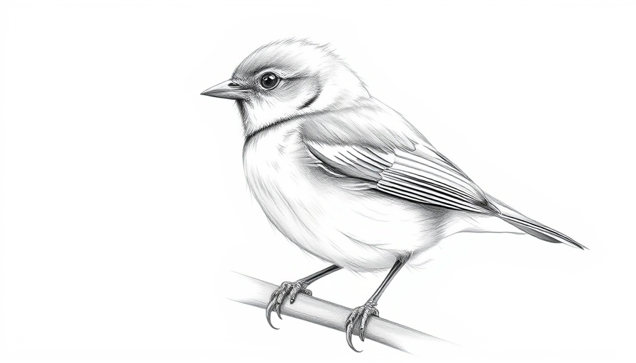 David Sibley bird illustrations: detailed pencil sketch of small bird.