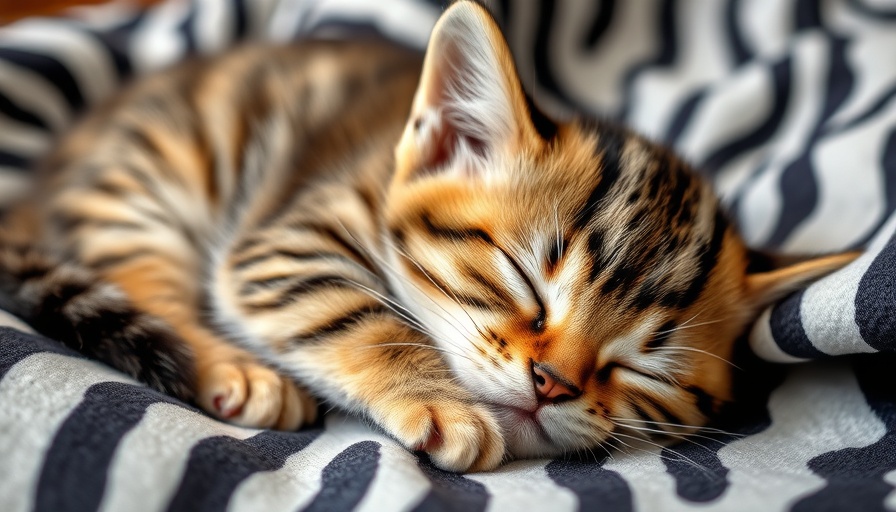 Adorable kitten sleeping on a pattern, representing boy cat names.