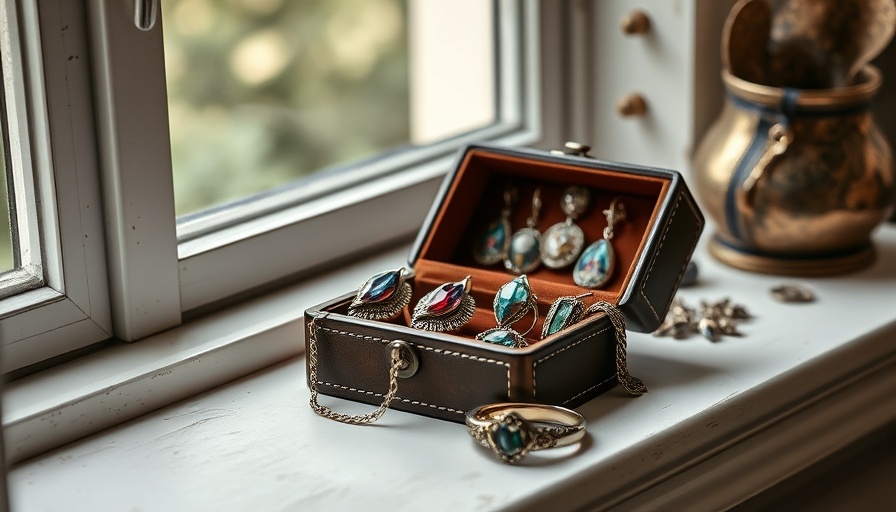 Botanical jewelry collection in leather box, plant jewelry for gardeners.