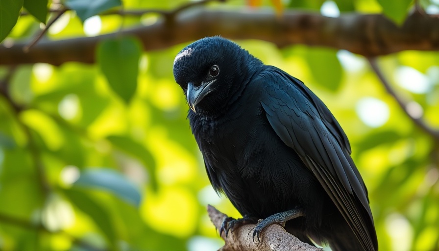 Dark-feathered bird perched; avian influenza context.