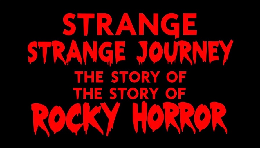 Bold red text on black background for Rocky Horror Show story.