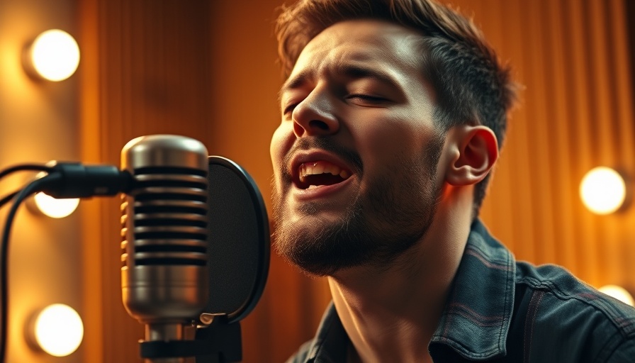 Passionate singer recording 'If I Were A Carpenter' interpretation in studio.