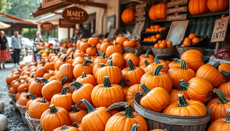 Pumpkins at a market illustrating how to pick the perfect one, vibrant orange display.