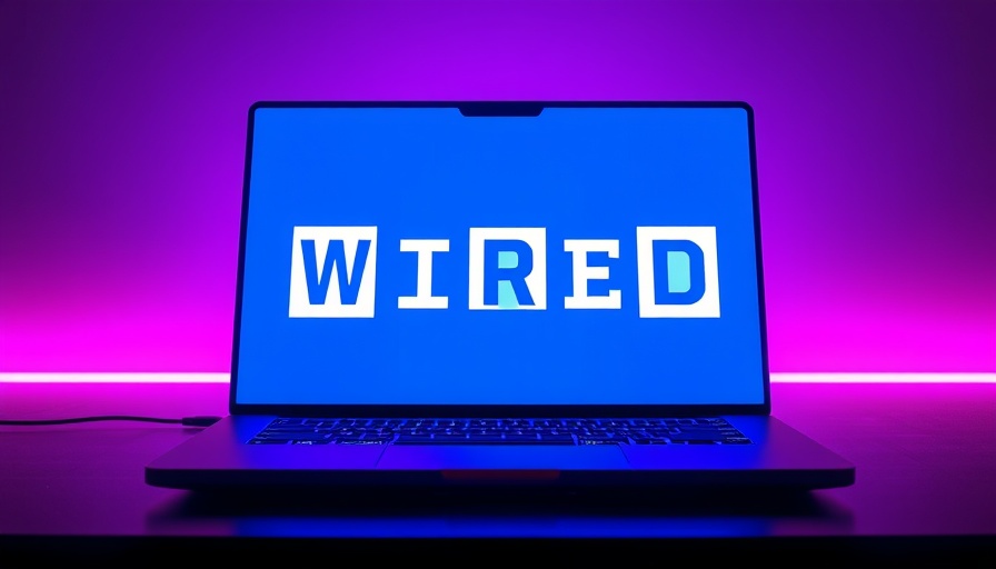Laptop with WIRED logo on neon gradient background, Google Preferred Sources WIRED.