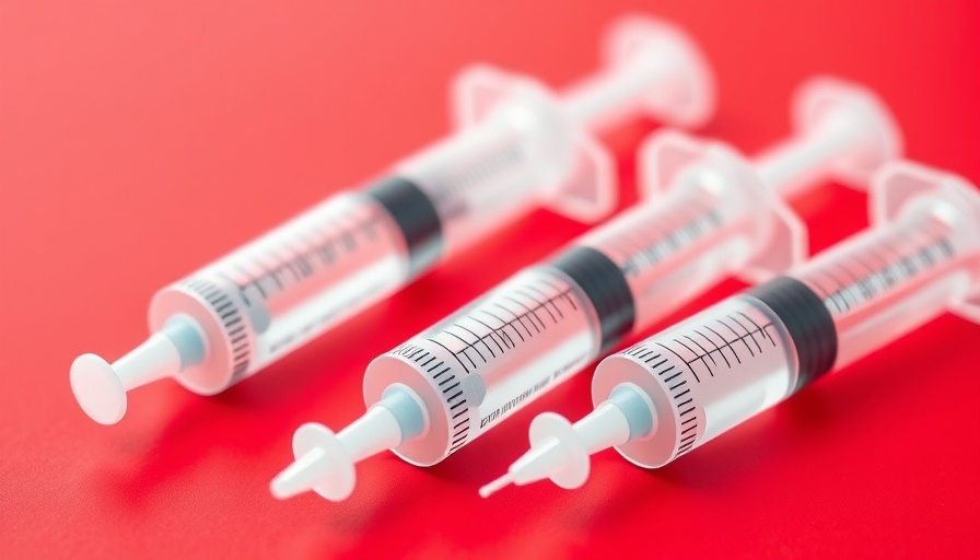 Sterile syringes on red; Australian Centre for Disease Control.
