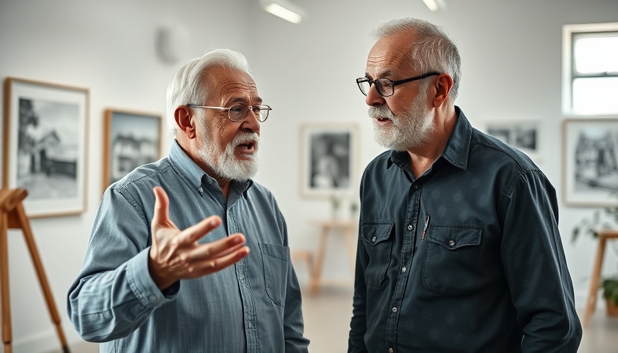 Elderly man discussing designs in studio, John Lee Beatty Lifetime Achievement Award context.