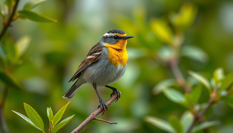 Yellow-throated warbler in natural habitat, vibrant and detailed