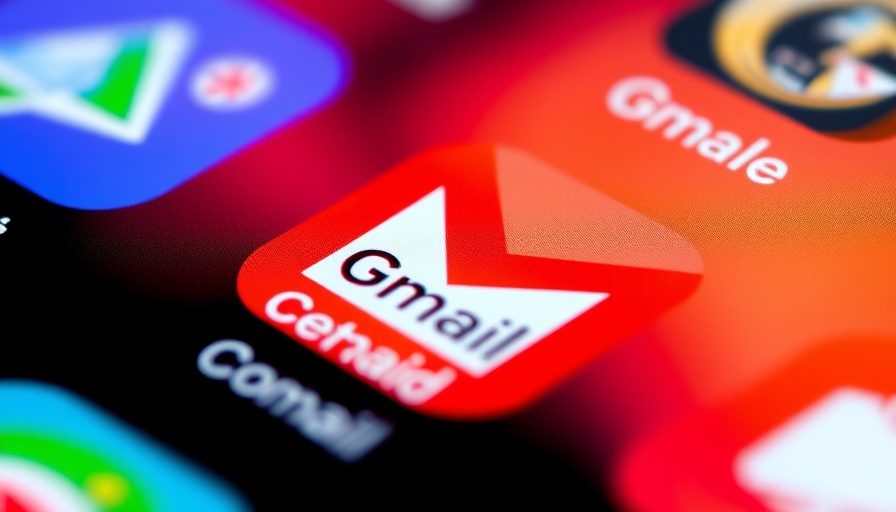 Close-up of Gmail app icon on smartphone screen for Gmail package tracking feature.