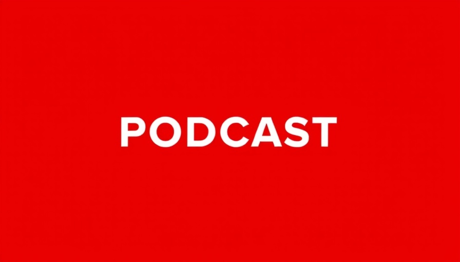 Bold podcast logo with white text on red background, American Dream in Musical Theatre theme.
