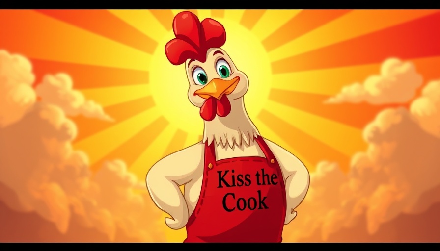 Cartoon chicken with slogan illustrating avian care