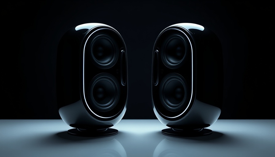 Ultimate Devialet Phantom speakers in a dim, spotlighted setting.