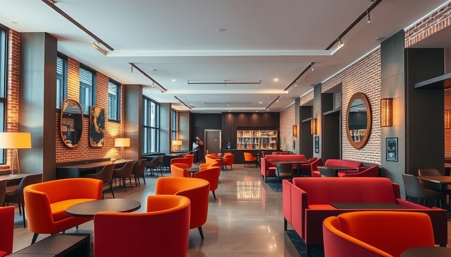 Modern NOXX Hotel Marburg lobby with vibrant seating and decor.
