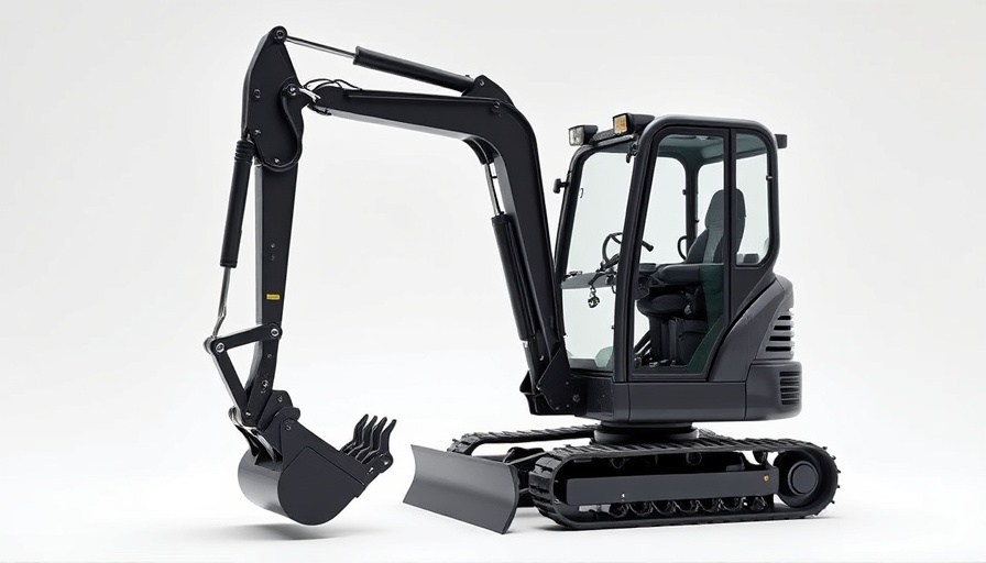 Sleek mini excavator E17 E20 in studio setting