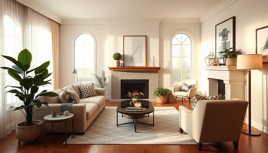 Cozy living room with fall decor in soft tones.