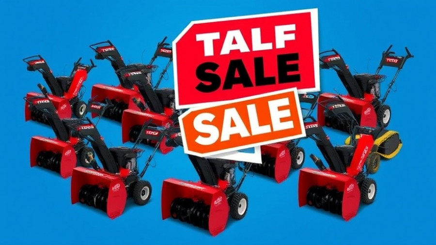 Various Toro snow blowers on sale alert tag.