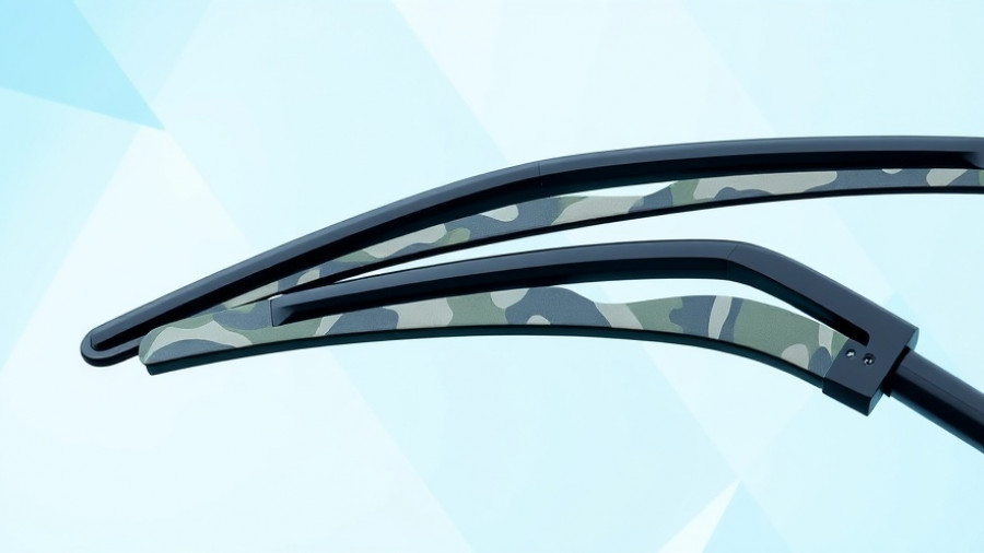 Winterizing windshield wipers: detailed view of two wipers.