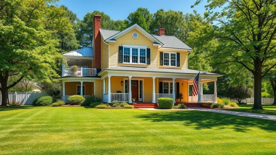 Beautiful suburban home surrounded by green trees, best home security products 2025.