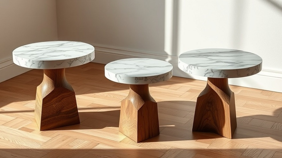 Ariane van Dievoet offcuts design stools with marble tops.