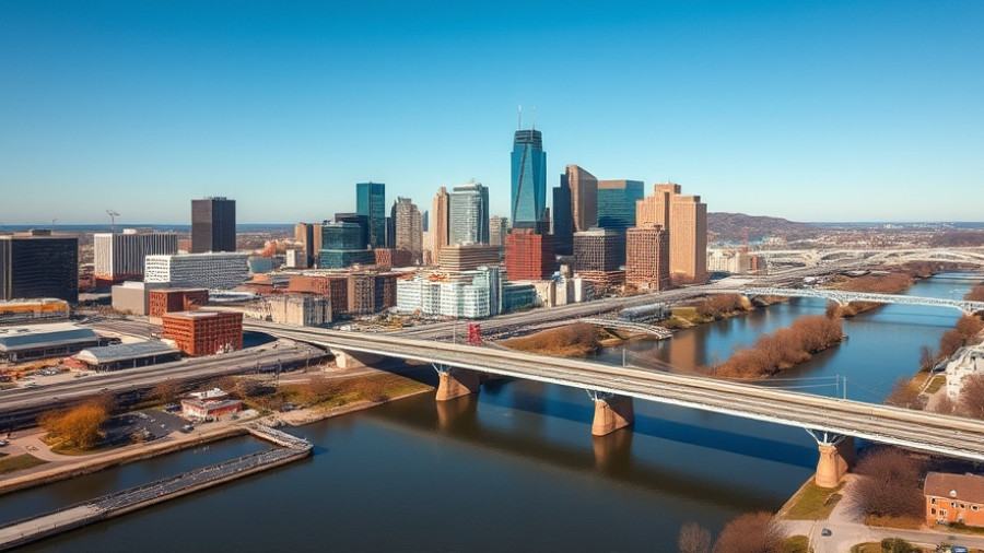 Aerial view of Nashville downtown related to $400 million tunnel Nashville scrutiny.