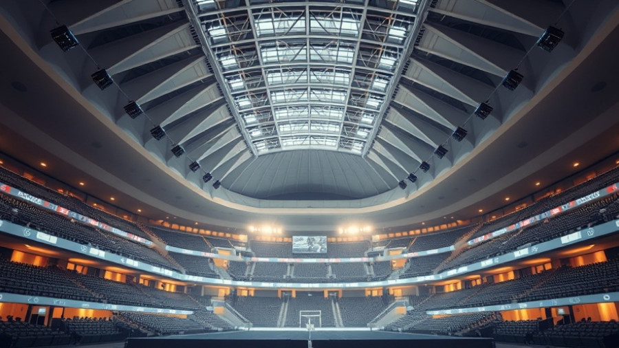 Futuristic interior of Barclays Center, highlighting visitor experience.