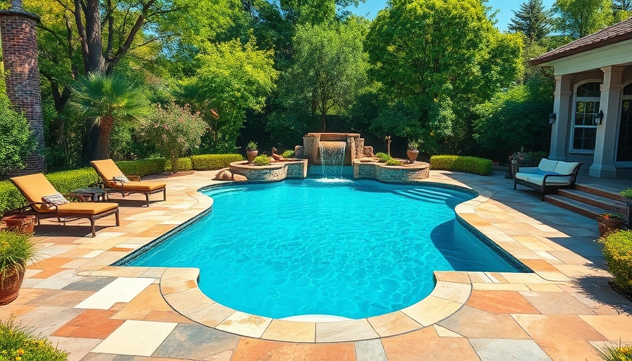Vibrant swimming pool with lush greenery; When to Open Your Swimming Pool