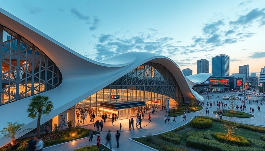 KAFD Metro Station urban mobility scene at twilight.