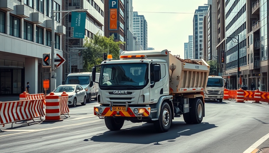 Granite Construction working on busy street under impact of tariffs.