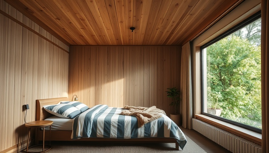 Art of Slowness in Home and Garden: cozy bedroom with greenery view.