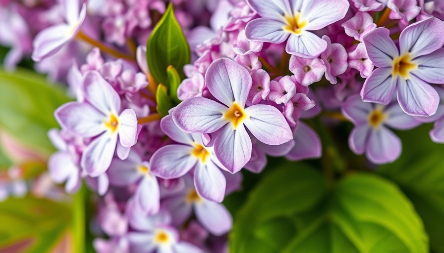 Pastel lilac flowers for spring garden design, vibrant greenery.