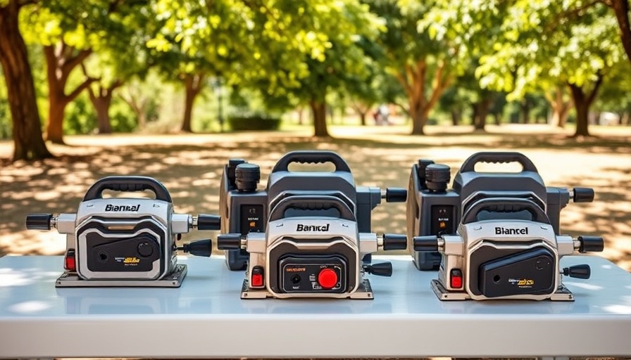 Best benchtop planers displayed outdoors on a table.