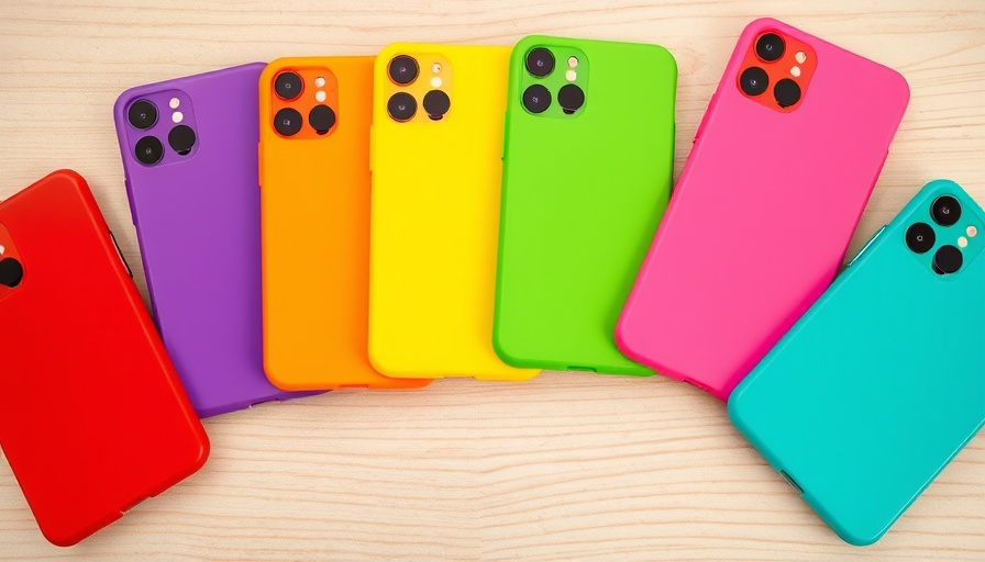 Colorful phone cases on wooden table. Do you need a phone case?