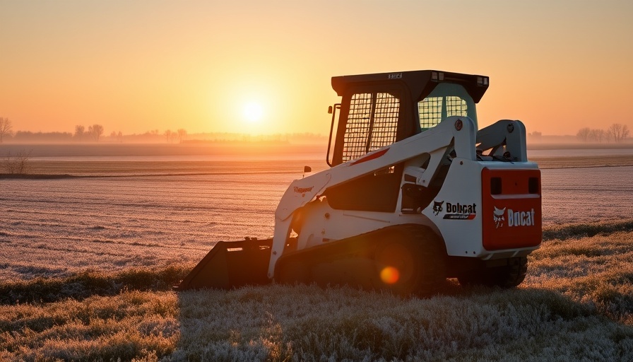 Bobcat compact tractor CT4545 CT4558 in frosty field at sunrise.