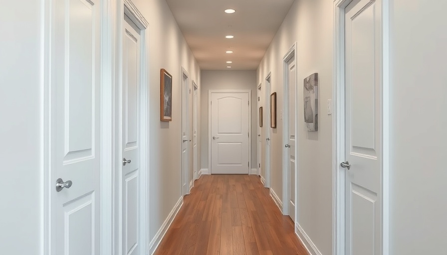 Modern hallway design pre-makeover with simple decor.