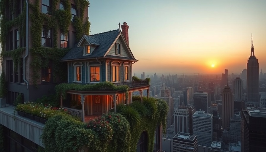 Maison Heler Hotel design narrative featuring a Victorian house atop a skyscraper