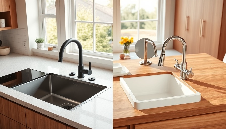 Modern undermount sink and classic drop-in sink comparison in a kitchen.