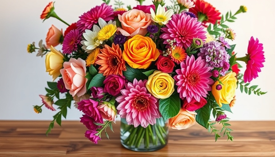 Frances Palmer Life with Flowers: Vibrant floral arrangement in a vase on table.