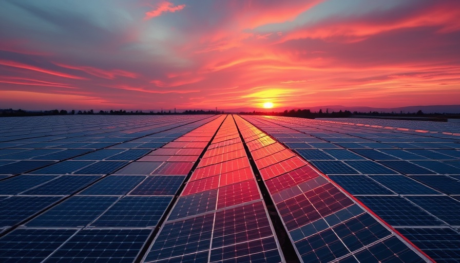 Kelso Solar Project Missouri under a vibrant sunset.