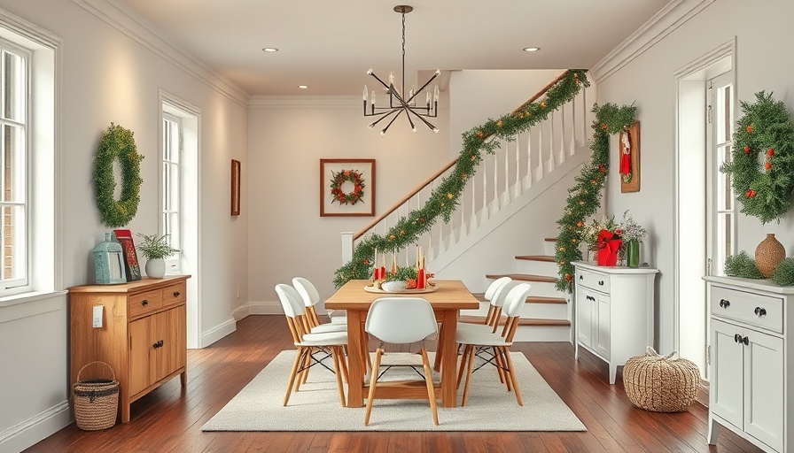 Festive dining room makeover with Christmas decor and modern design.