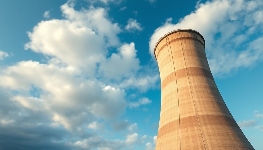 Canada nuclear waste project cooling tower releasing steam.