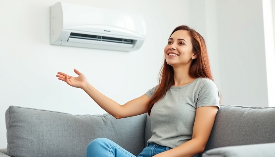 Young woman enjoying the best ductless mini-split AC in a modern room.
