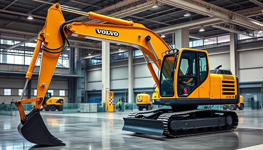 Volvo EC230 Electric Excavator displayed at an exhibition.